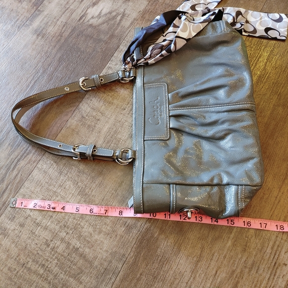 Coach Leather Shoulder Bag with Silk Scarf detail - Picture 3 of 9